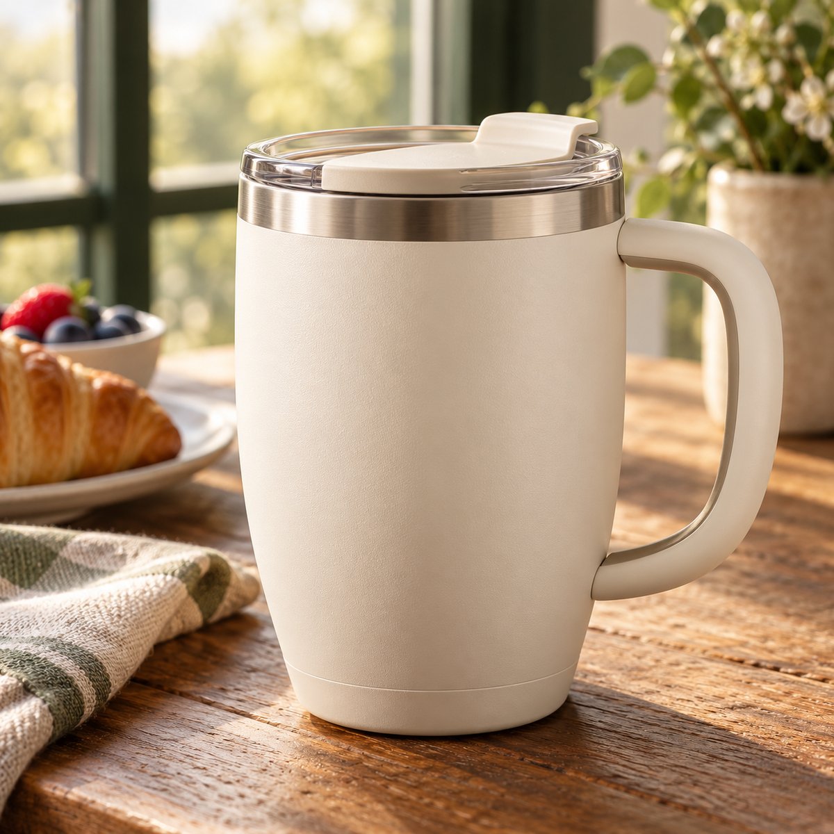 Cream Handled Cup — original generated design visualization