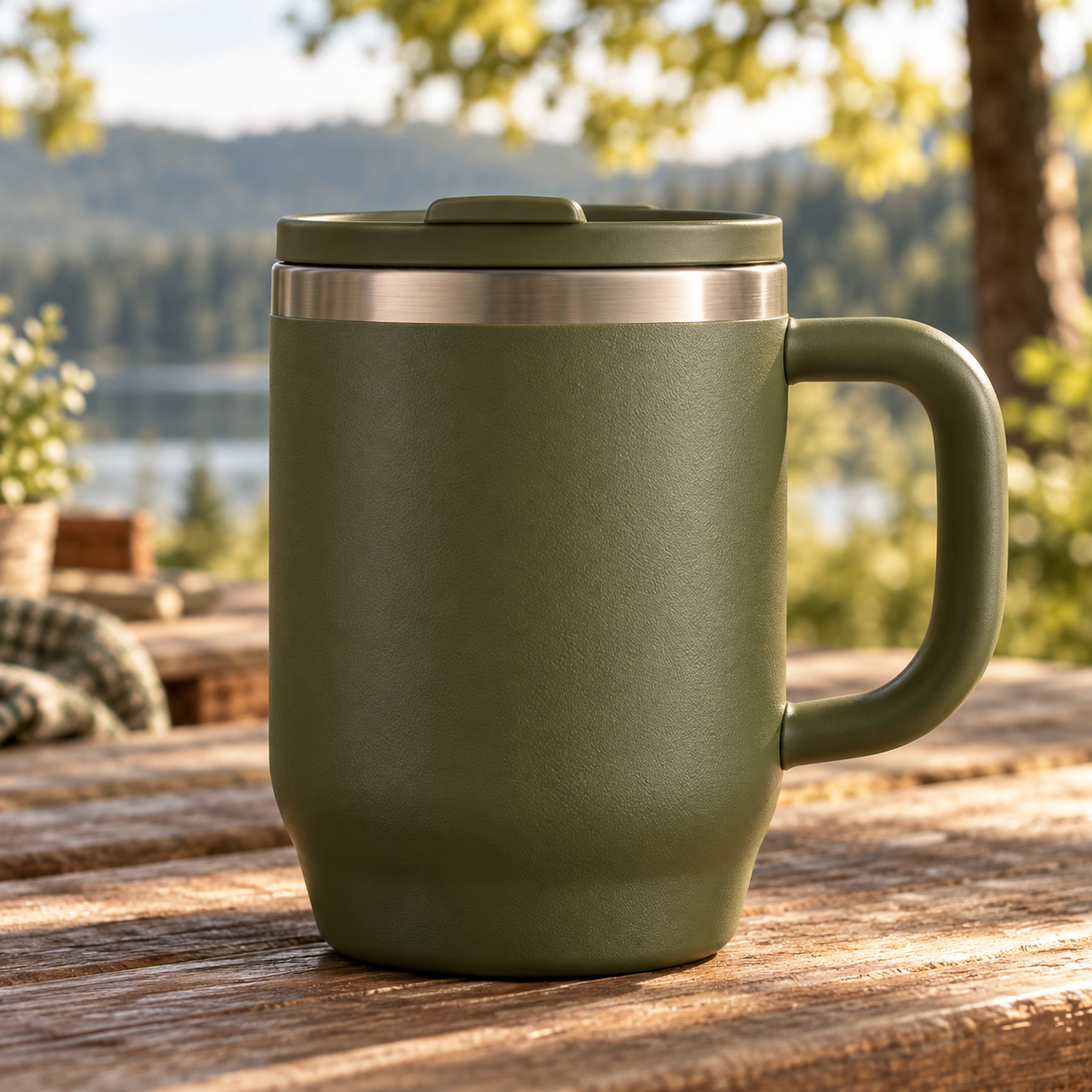 Olive Handled Cup — original generated design visualization